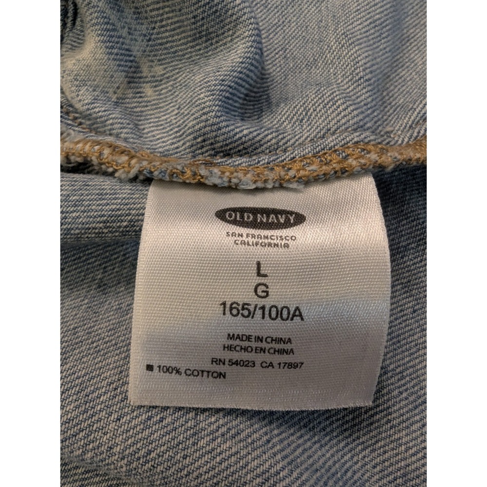 Old Navy Denim Vest Dolly Embroidered Light Wash with Pockets Womens Large - Picture 7 of 10